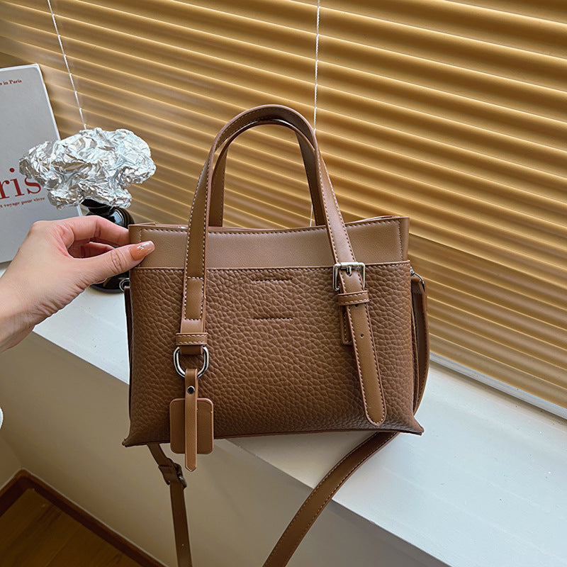 Сумка на плечо из искусственной кожи с узором личи в стиле ретро