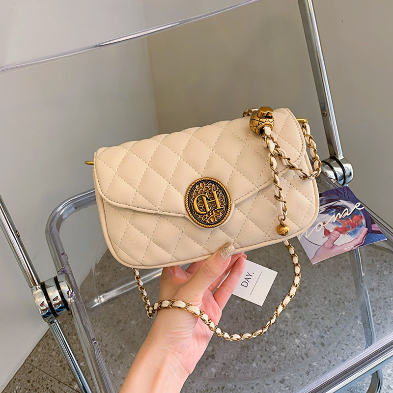 Плиссированная квадратная сумка-цепочка через плечо