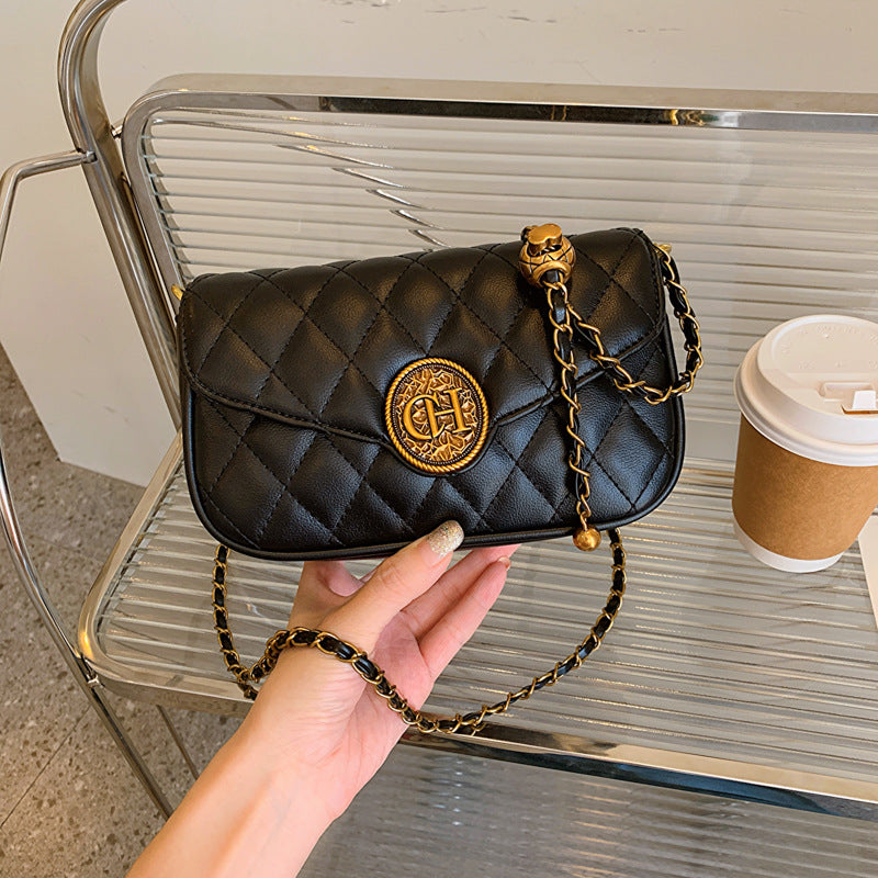 Плиссированная квадратная сумка-цепочка через плечо