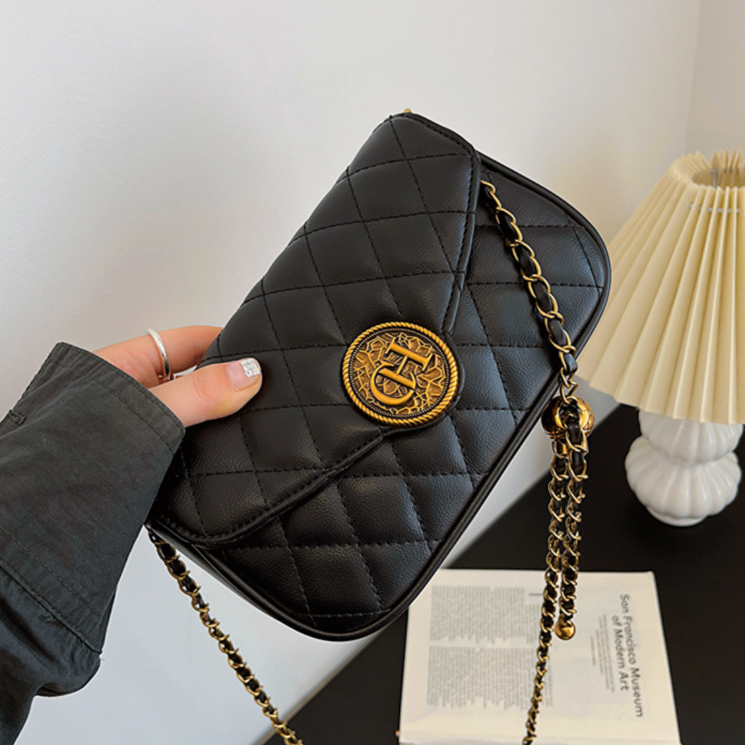 Плиссированная квадратная сумка-цепочка через плечо