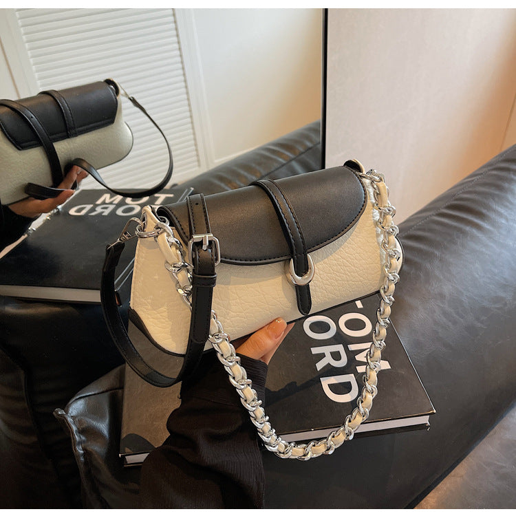 Сумка-багет French Niche Chain Underarm Contrast Baguette